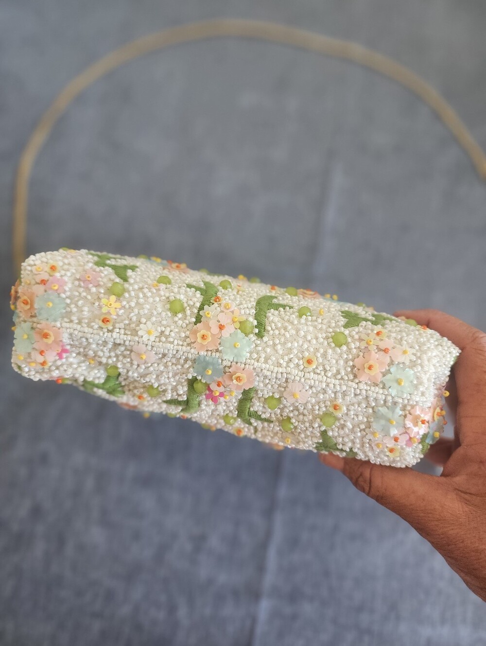 Beaded And Sequin Floral Clutch Crossbody Bag Rare Bag Viral New With Tag - Picture 5 of 12